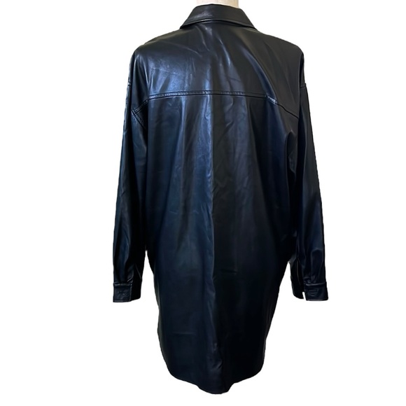 Sammy Faux Leather Shirt Dress in Black STEVE MADDEN - Picture 8 of 11